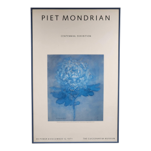 1971 Piet Mondrian Centennial Exhibition, Guggenhiem Museum, Lithograph Poster