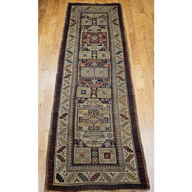 Antique Karachov Kazak Runner, Hand-Woven Wool, Caucasus, Late 1800s, 3' x 9' For Sale In Chicago - Image 6 of 14