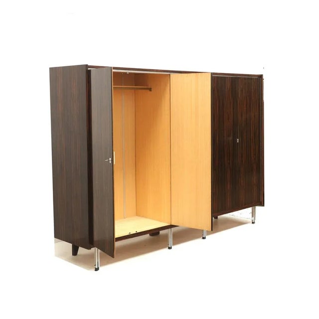 Wood Large Vintage Wardrobe with Hanging and Storage Space, 1960s For Sale - Image 7 of 11