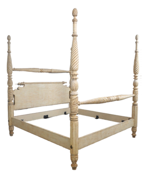 Spiral Twist King Size Painted 4 Post Bed