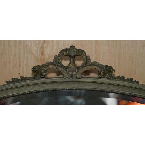 Gold Antique Louis XVI French Dressing Room Console Table and Full Length Mirror, 1920s For Sale - Image 8 of 15