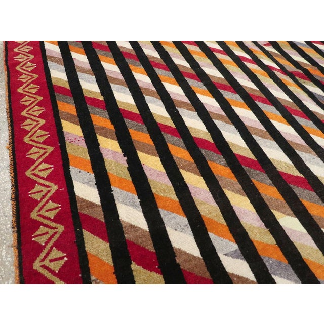 Art Deco Galerie Shabab Collection Mid-20th Century Handmade Turkish Art Deco Style Small Room Size Carpet For Sale - Image 3 of 8