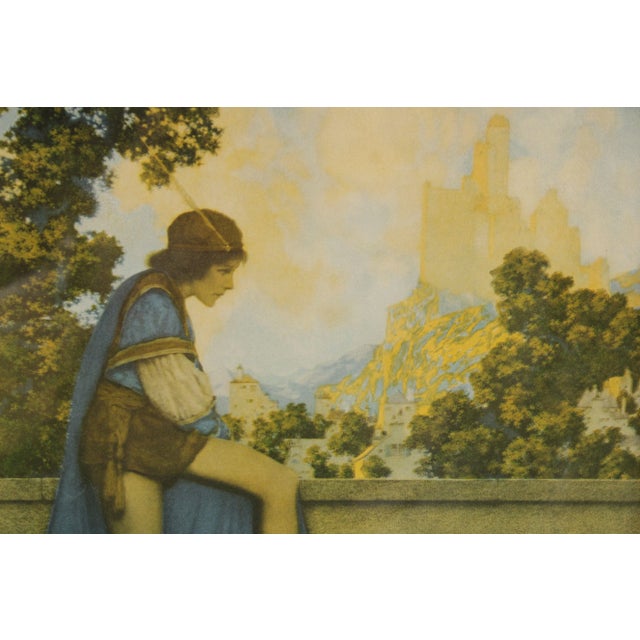 Plastic 1920s Maxfield Parrish Arts & Crafts Framed 'the Knave Watching Violetta Depart' Print For Sale - Image 7 of 12
