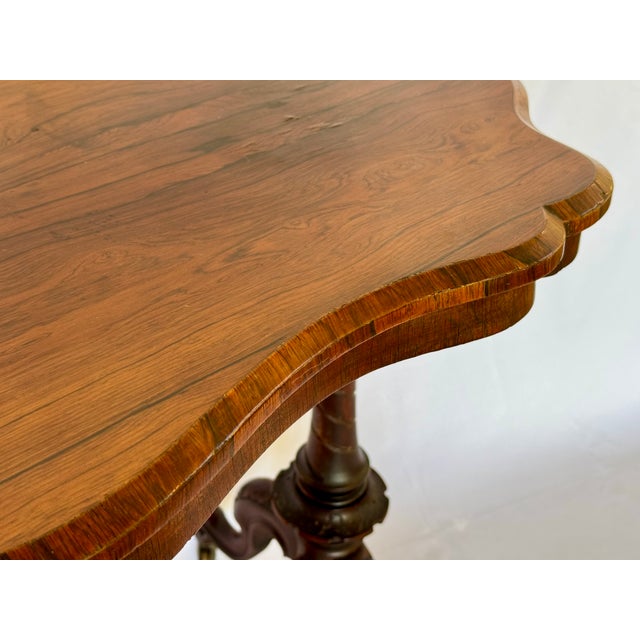 19th Century Victorian Rosewood Stretcher Base Side Table For Sale - Image 9 of 17
