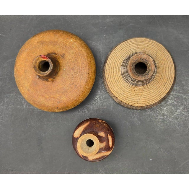 Vintage Studio Pottery Stoneware Bud Vases, Lot of 3 For Sale - Image 11 of 15