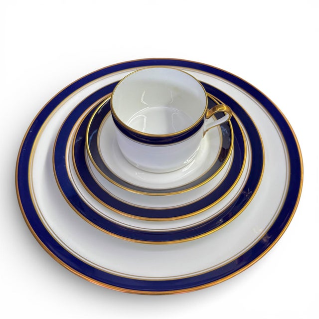 A set of fine porcelain dinnerware by famed Italian manufacturer Richard Ginori in the classic “Sardinia Blue” pattern....