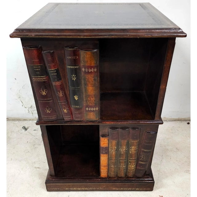 Maitland - Smith Maitland Smith Leather Faux Book Nightstand Side Table For Sale - Image 4 of 11