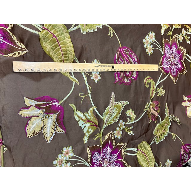 Silk Upholstery Fabric Large Scale Made in India 2 Yards For Sale - Image 10 of 10