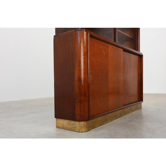 Wood Large Art Deco Apothecary Cabinet attributed to De Coene, Belgium, 1920s For Sale - Image 7 of 16