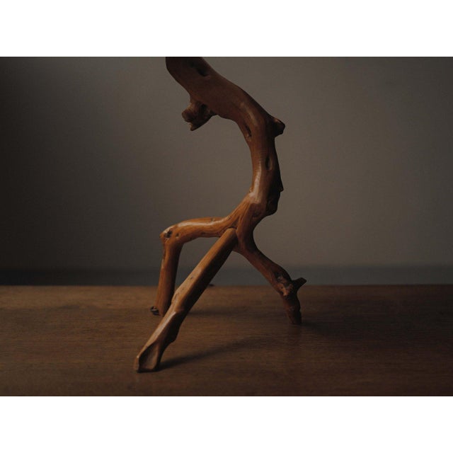 1970s Provençal Tripod Table Lamp in Olive Wood, 1970s For Sale - Image 5 of 12