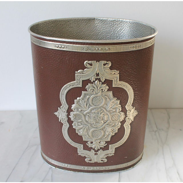 Mid-Century Modern Vintage Reynolds Hammered Aluminum Waste Basket For Sale - Image 3 of 9