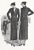 This is a set of 3 French Art Deco fashion designs for suits. They are black and white images that feature suits for the...