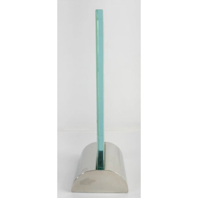 Mid-Century Modern 1980s Mid Century Frosted Art Glass Orchid Plaque For Sale - Image 3 of 13