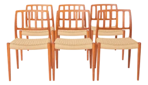 Danish Model 83 Chairs in Teak by Niels Otto Møller, 1970s, Set of 6