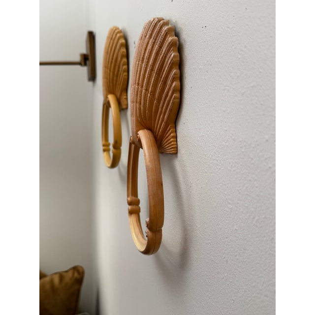 Vintage Coastal Hollywood Regency Scallop Shell Towel Rings Hardware, a Pair For Sale In Houston - Image 6 of 9