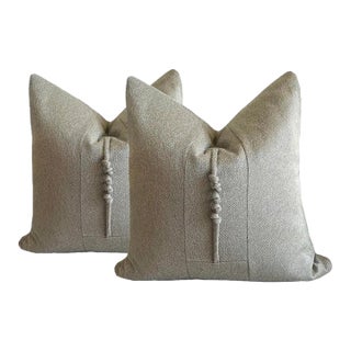 1990s Ralph Lauren Metallic Tweed Pillows - A Pair For Sale