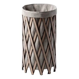 Leather Safari Laundry Basket For Sale