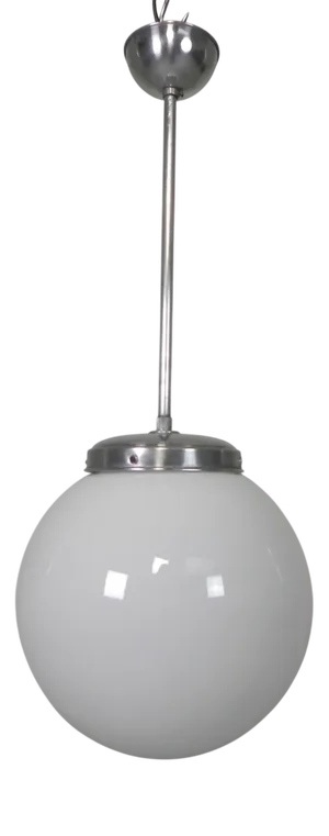 Art Deco Pendant Lamp with White Globe, 1930s