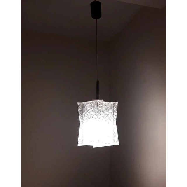 Cream Vintage Ceiling Lamp in Plastic & Metal, 1970s For Sale - Image 8 of 9