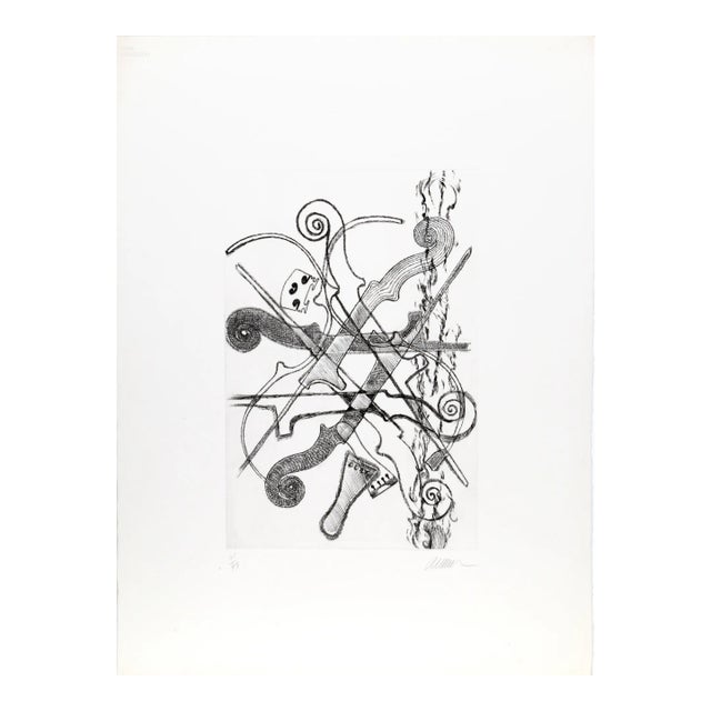 Violin Scrolls, Arman Etching For Sale