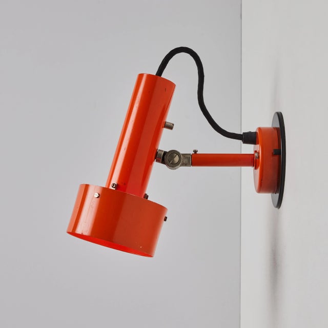 Nordisk Solar Co. Large 1970s Orange Sconces for Nordisk Solar, Unmarked - a Pair For Sale - Image 4 of 12