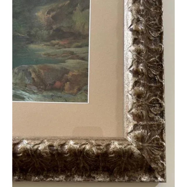 1920s Thomas Moran, “a Snowy Mountain Range" (Path of Souls, Idaho), Vintage Chromolithograph For Sale - Image 5 of 6