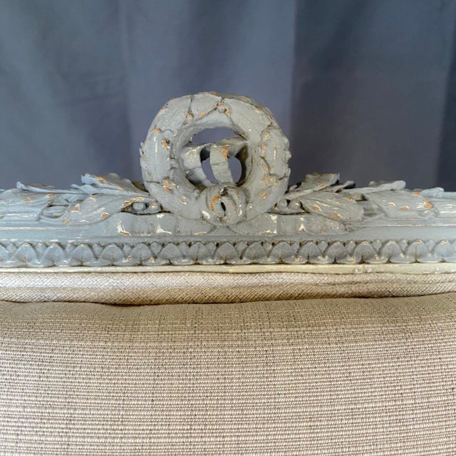 Painted and Newly Upholstered French Louis XVI Dining Chairs -A Pair For Sale - Image 11 of 17