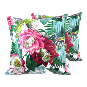 1940s Vintage Kandell Chintz Fabric Throw Pillow Covers - a Pair
