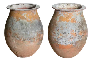 Pair of 19th Century French Cast Iron Jars