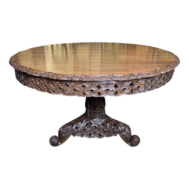Indonesian Pedestal Dining Table For Sale