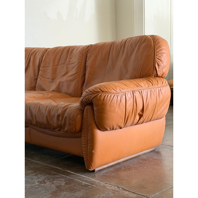 Orange Vintage 1970's Italian Sofa by Sergio Ribolta for Linea Valentini For Sale - Image 8 of 11