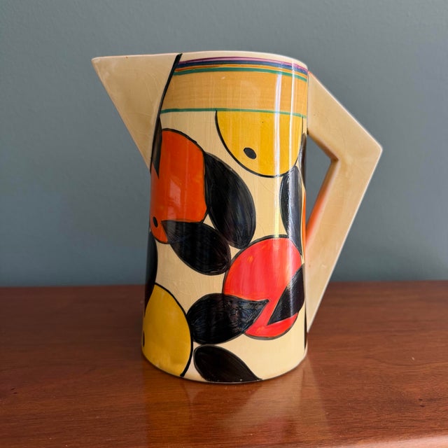 1930s 1930s Clarice Cliff Orange & Lemon Pattern Odilon Jug – Scarce Shape For Sale - Image 5 of 8