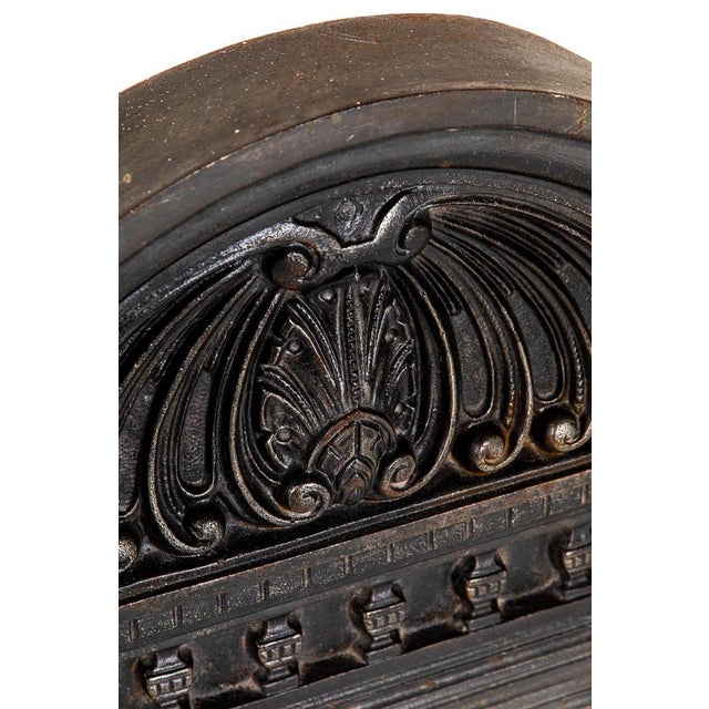 Black Cast Iron Over Mantle Fireplace Mirror For Sale - Image 8 of 11