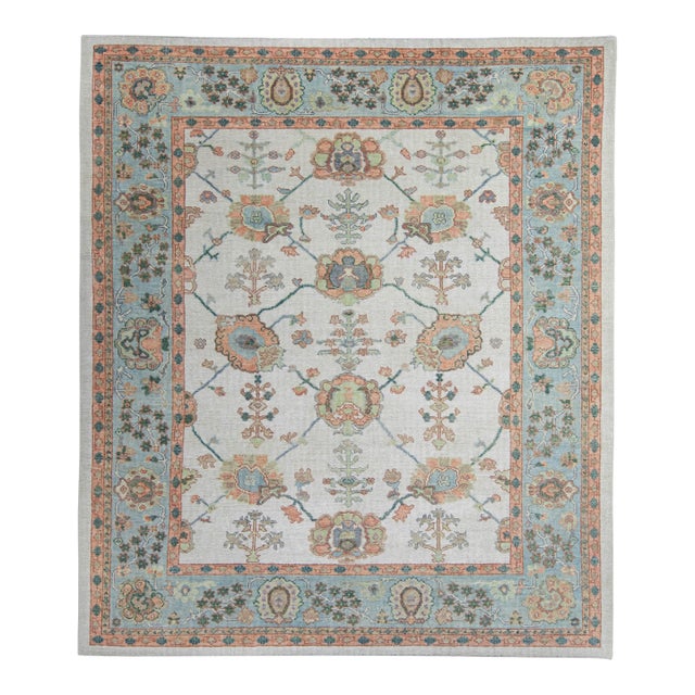 Turkish Oushak Rug 8'6" x 9'9" #20431 For Sale
