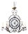 Mid 20th Century French Wrought Iron Six-Light Clock Face Chandelier with Scrolling Arms For Sale