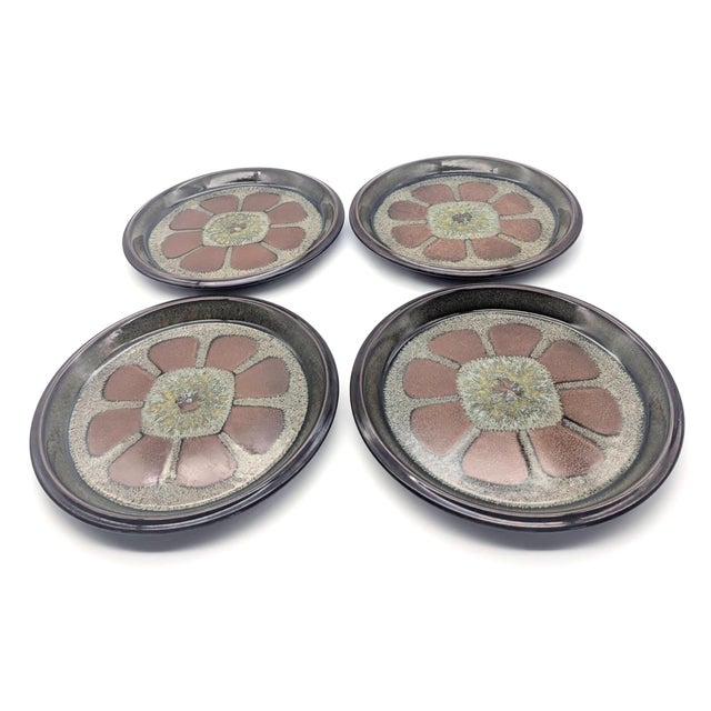 Mid-Century Modern 1970s Mikasa "Dimension Adonis" Dessert / Snack Plates, Set of 4 Salad For Sale - Image 3 of 14