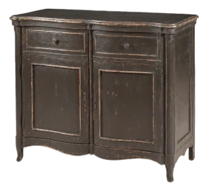 French Country Black Cabinet With Distressed Finish