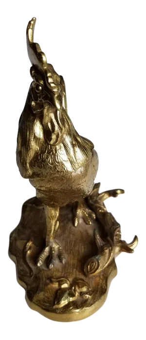 Antique Brass Rooster Inkwell