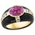 6Ct Natural PURPLE Sapphire , Black Onyx & Pave Diamond Ring & Earring Set 18KG For Sale - Image 17 of 18