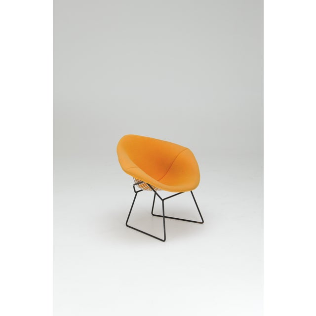Metal Diamond Chair in Yellow Upholstery by Harry Bertoia for Knoll International, 1950s For Sale - Image 7 of 18