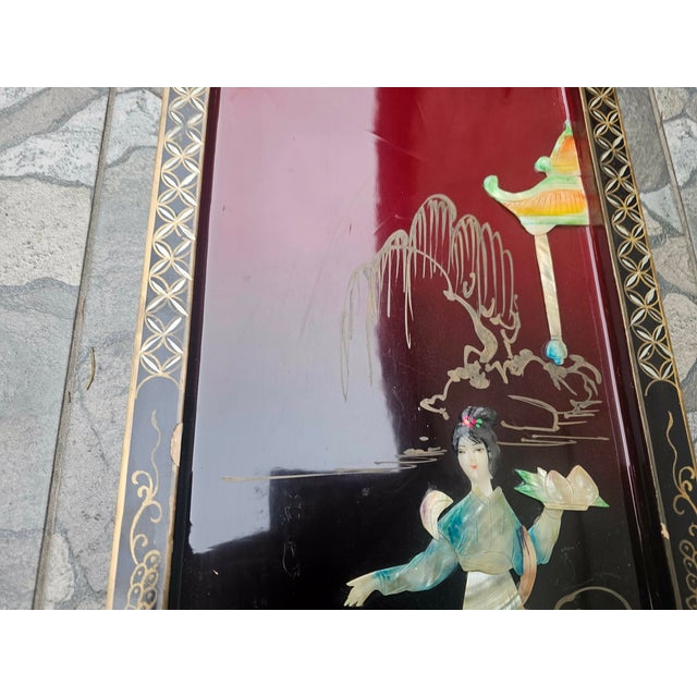 Japanese Wooden Picture, 1950s For Sale - Image 3 of 11