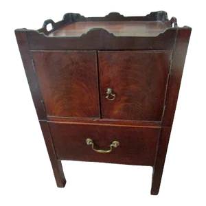 George III Mahogany English Bedside Table Commode