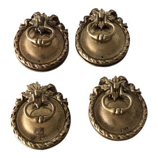 Antique 2 Piece Cabinet Pulls - Set of 4 For Sale