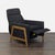 Modern West Elm Modern Black Fabric Recliner Lounge Chair With Wooden Frame For Sale - Image 3 of 9