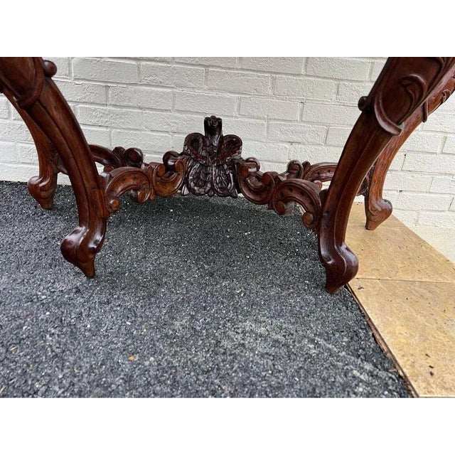 Rococo Mid 20th Century Vintage Southeast Asian Rococo Style Rosewood Console Table For Sale - Image 3 of 12