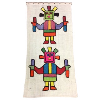 1960s Modern Mexican Wall Wool Tapestry For Sale
