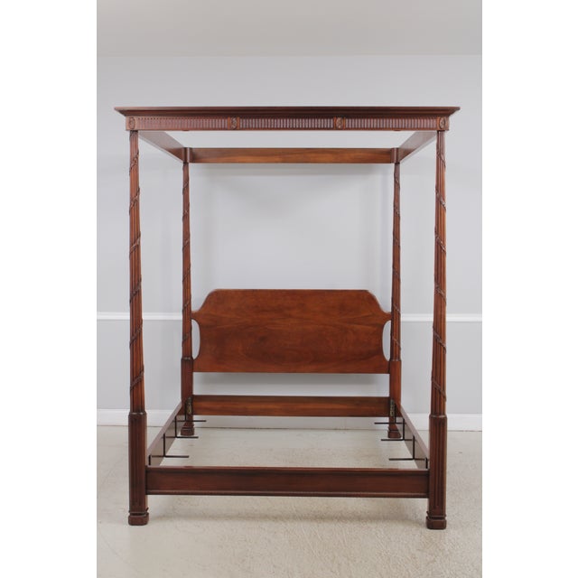 Age: Approx: 25 Years Old Details: Nice Carved Posts High Quality Construction Figural Mahogany Headboard Traditional...