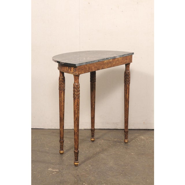 Italian Mid 20th Century Italian Console Table W/Original Marble Top For Sale - Image 3 of 11