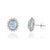 VRJewels 3.72ct Oval Aquamarine Diamond Halo Stud Earrings in 14k Gold- 2 Pieces For Sale - Image 4 of 15