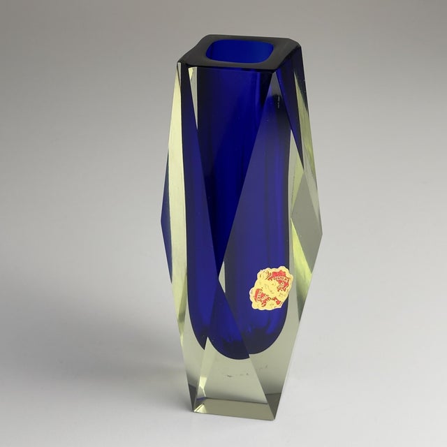 Vintage Sommerso Blue Murano Vase, Italy, 1970s For Sale - Image 9 of 18